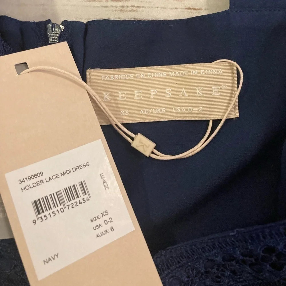 Revolve Keepsake The Label Navy Blue Holder Lace Midi Dress XS